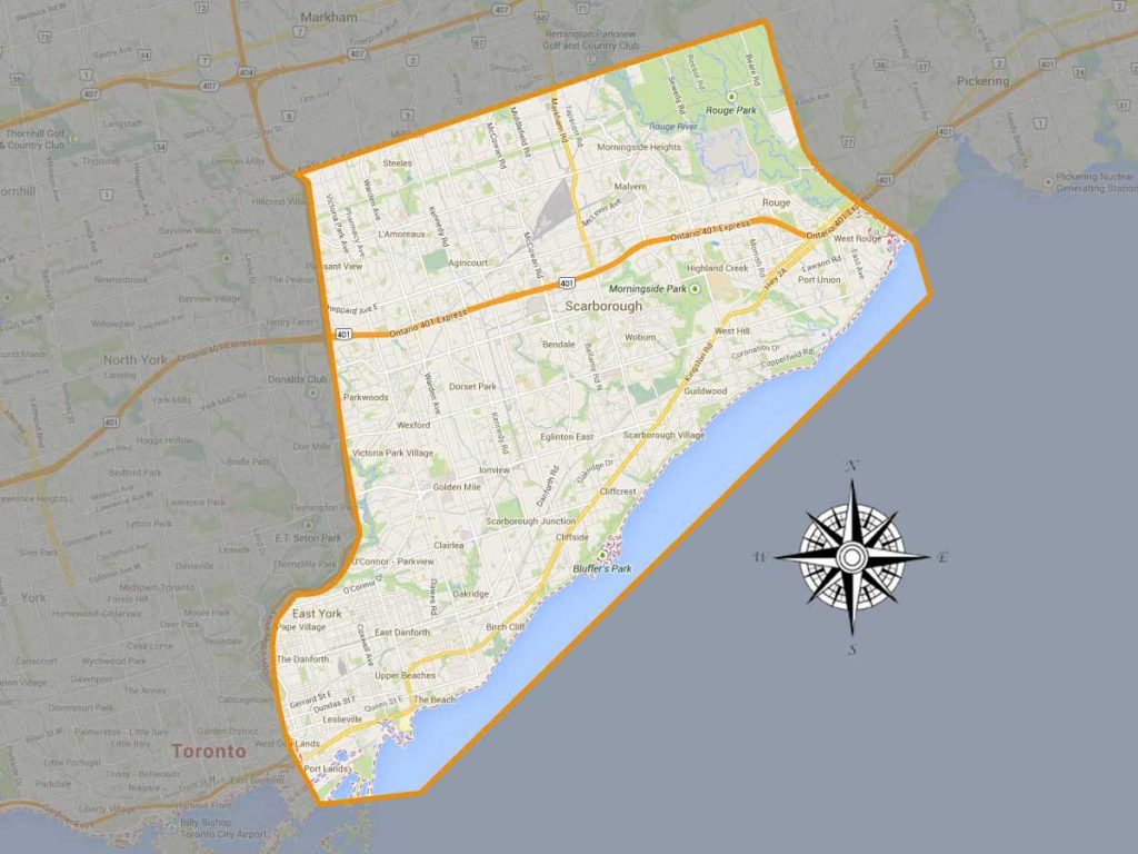 Senior Care East Toronto Area Map Served